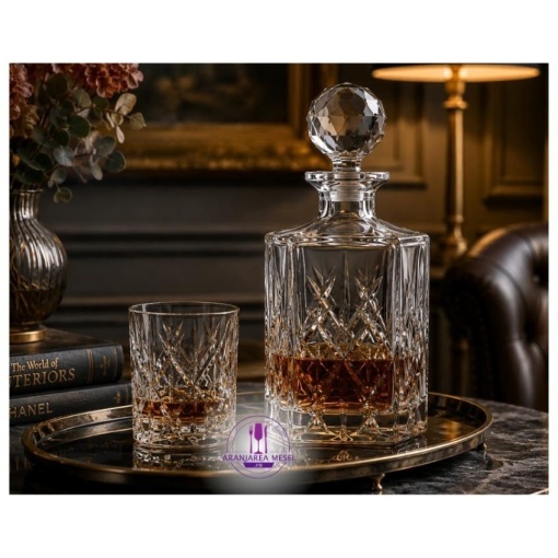 YORK - Pahare whisky si decanter Cristal Bohemia (set 7 piese) (99999-11035-862)