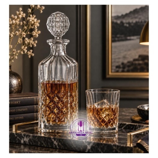 ANGELA - Pahare whisky si decanter Cristal Bohemia (set 7 piese) (99999-42000-163)