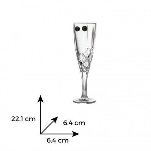 BRIXTON - Pahare sampanie Cristal Bohemia 180 ml (set 6 bucati) (10899-11038-180)