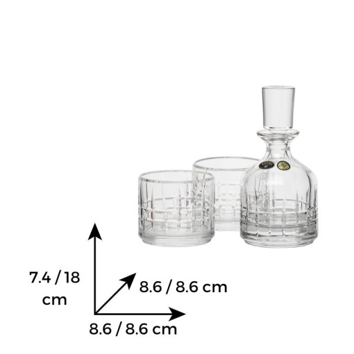 LONDON Pahare whisky si decanter Cristal Bohemia (set 3 piese) (99999-15720-A66)