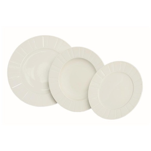 OCTAVIA VANILLA - Serviciu de masa portelan (6 persoane - 18 piese) (OVSM-18)