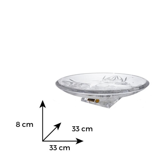 Platou rotund cu picior Cristal Bohemia 33 cm (66657-57040-330)