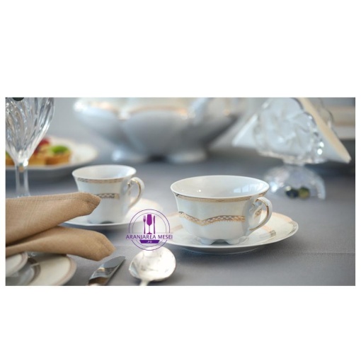 SOPHIA Serviciu ceai portelan 6 persoane 220 ml