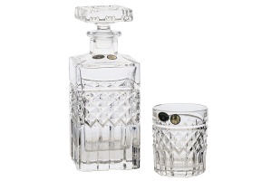HARRY Set 6 pahare si decantor cristal Bohemia whisky