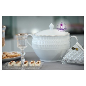 MINERVA Supiera cu capac portelan 3000 ml