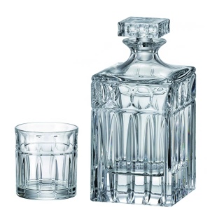 PAUL Set 6 pahare si decantor cristal Bohemia whisky
