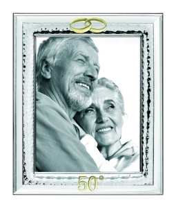 Rama foto Argint cadou Aniversare 50 Ani Nunta de Aur 15x20 cm
