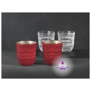 ETHNO RED/GOLD Set 2 pahare sticla cristalina Nachtmann whisky 235 ml