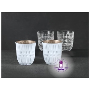 ETHNO WHITE/GOLD Set 2 pahare sticla cristalina Nachtmann whisky 235 ml
