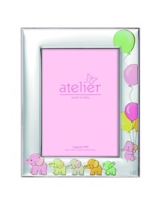 Rama foto Argint Bebe "Elefant" Roz 13x18 cm
