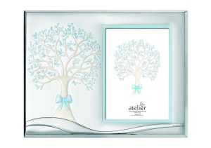 Rama foto Argint Copii "Arborele Vietii" Albastru 9x13 cm