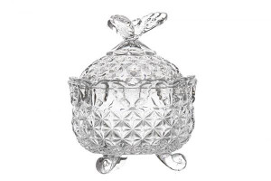 Bomboniera cristal Bohemia decor "Fluture" 13.5 cm