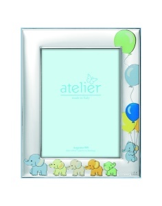 Rama foto Argint Bebe "Elefant" Albastru 13x18 cm