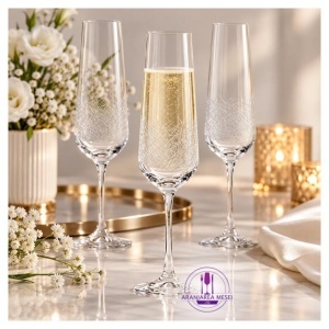 SANDRA FROZEN Set 6 pahare sticla cristalina Bohemia sampanie 200 ml