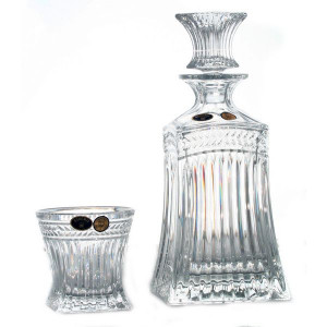 IMPERIAL Set 6 pahare si decantor cristal Bohemia whisky