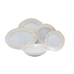 VIVIEN decor AUR Serviciu masa portelan 6 persoane ( 20 piese )