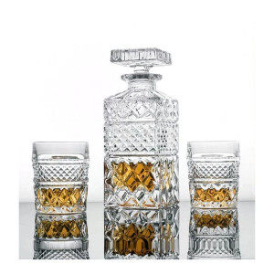 MADISON Set 2 pahare si decantor cristal Bohemia whisky