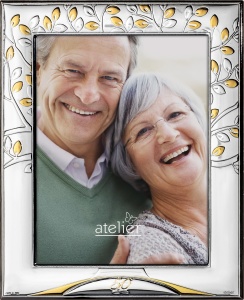 Rama foto Argint "Arborele Vietii" 20x25 cm - cadou aniversare 50 Ani Casatorie Nunta de Aur