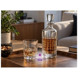 RICKY Set 6 pahare si decantor cristal Bohemia whisky