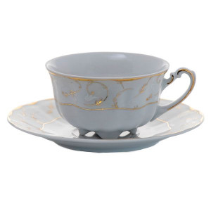VIVIEN decor AUR Serviciu ceai portelan 6 persoane 220 ml