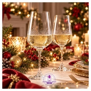SANDRA FROZEN Set 6 pahare sticla cristalina Bohemia vin alb 350 ml