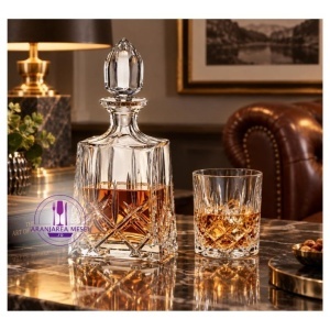 SHEFFIELD Set 6 pahare si decantor cristal Bohemia whisky