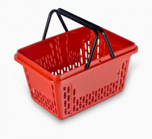 20 Literes Piros Műanyag Bevásárlókosár -