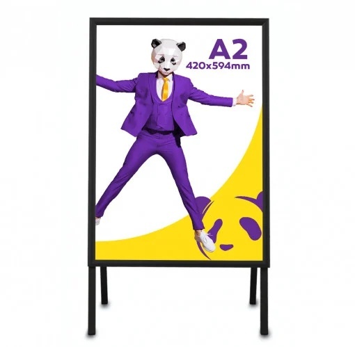 Megállító Tábla, A2 420 x 594 mm, Fekete, Alumínium