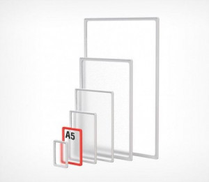 ABS műanyag plakátkeret A4, narancssárga, üveg/fal/mennyezet, kétoldalas