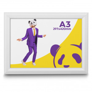 Plakátkeret_A3,_297mm x 420mm_poszterkeret_fali,_szürke_színben,_szögletes_sarokkal,_25_mm-es_profil,_fém
