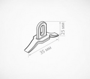 Függesztőhorog UNI-LOOP-P, fekete színű