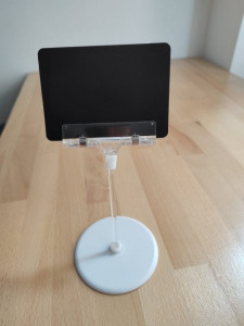 Címketartó kerek talppal és 100x80 mm-es rúddal, magasság 140 mm