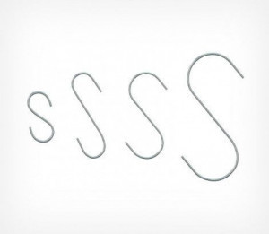 Krómozott fém horog 52 mm S-HOOK-52