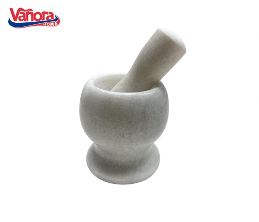 MOJAR CU PISTIL MARMURA, DIA 9.5 CM,ALB