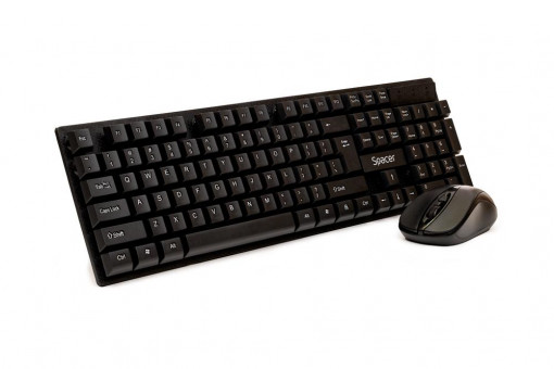KIT Tastatura si Mouse Spacer SPDS-1100 fara fir, USB, tastatura wireless + mouse wireless, black, „SPDS-1100”