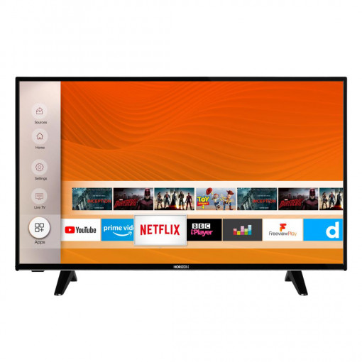LED TV HORIZON SMART 43HL6330F/B, 43" D-LED, Full HD (1080p), Digital TV-Tuner DVB-S2/T2/C, CME 200Hz, HOS 3.0 SmartTV-UI (WiFi built-in) +Netflix +AmazonAlexa +Youtube, 1xLAN (RJ45), Wireless Display, DLNA 1.5, Contrast 5000:1, 350 cd/m2, 1xCI+, 2xHDMI