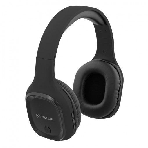 Casti Over-ear Bluetooth Tellur Pulse, Microfon, Negru