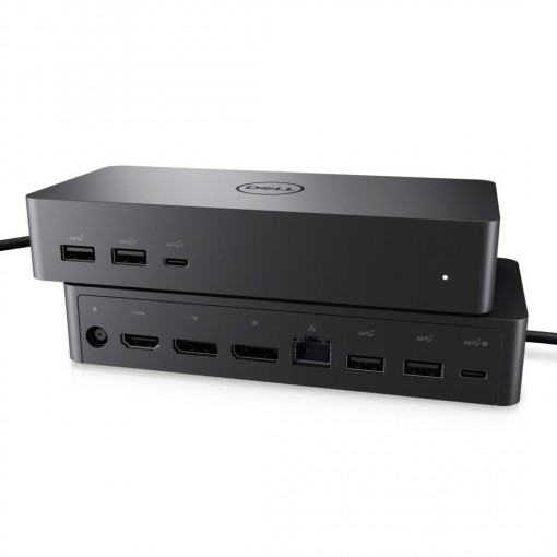 Dell Universal Dock UD22, MAX RESOLUTION: 5K @ 60Hz with HBR3 systems supporting Display Stream Compression, VIDEO INTERFACES: 1 x HDMI 2.0, 2 x DP 1.2, 1 x USB-C 3.2 Gen2 with DisplayPort 1.4 Alt Mode, USB PORTS: USB-A: 4 x USB 3.2 Gen 2 (1 with