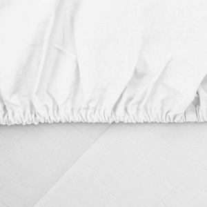 CEARCEAF PAT CU ELASTIC 90X200 CM ALB - Img 3