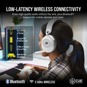 Corsair HS32 WIRELESS HEADSET WHITE V2 - Img 9