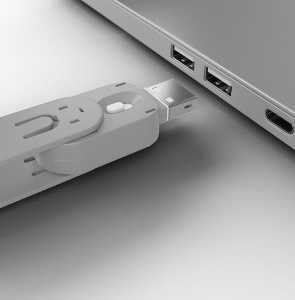 Lindy USB Type A Port Blocker Key, alb - Img 3