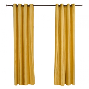 Set 2 draperii catifea 140x270 cm - Galb - Img 2