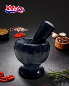 MOJAR CU PISTIL MARMURA,DIA 9.5 CM,NEGRU - Img 2