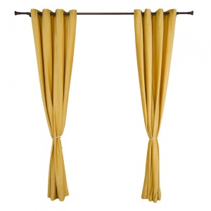 Set 2 draperii catifea 140x270 cm - Galb - Img 3