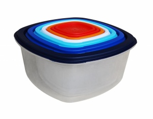 SET 7 CASEROLE PATRATE CU CAPACE,PLASTIC - Img 3