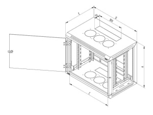 TRITON RACK PERETE 19" 15U 600X600 GRI - Img 2