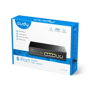 CUDY 6-Port Gigabit PoE+ Switch 65W - Img 4