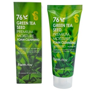 FarmStay 76 Green Tea Seed Premium Moisture Foam Cleansing