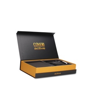 COVERI COLLECTION MUŠKI SET KOŽNI NOVČANIK I KAIŠ C-1032, CRNI