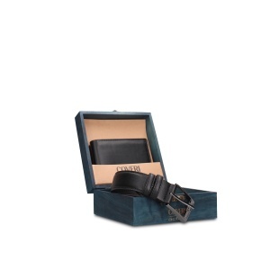 COVERI COLLECTION MUŠKI SET KOŽNI NOVČANIK I KAIŠ C-1030, CRNI